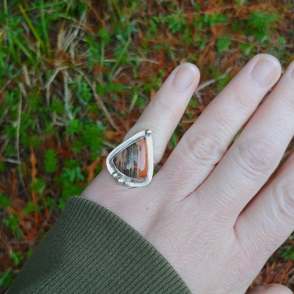 Larsonite Jasper & Sterling Silver Ring - Issabeau Jewelry - Picture 4 of 11